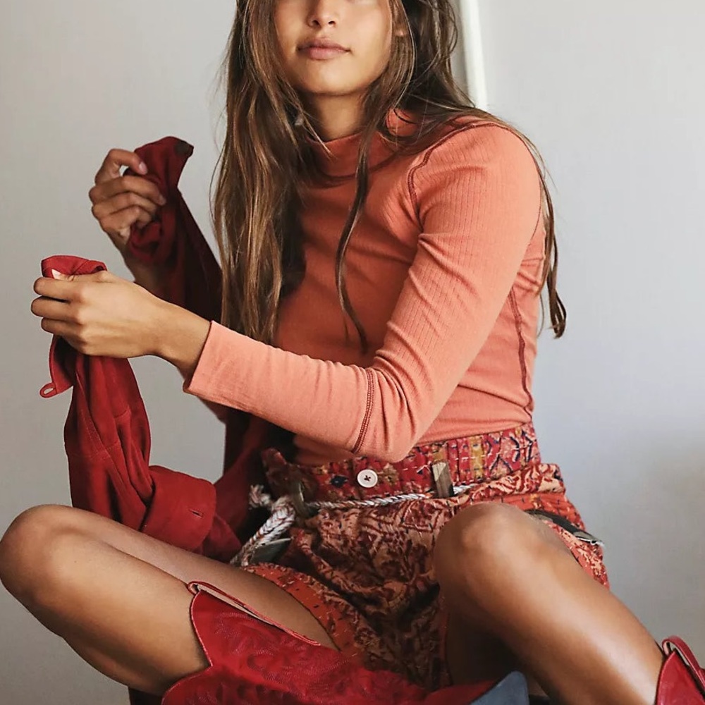 SOLD🚫 Free People The Rickie Mock Neck Top NWT